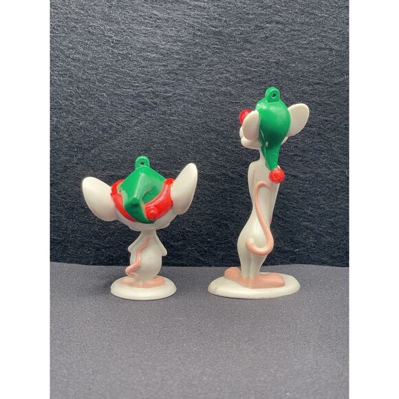 Vintage 1997 Warner Bros Animaniacs Pinky & The Brain Christmas Ornaments - Picture 3 of 6